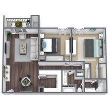 2 Bed - 2 Bath (Renovated) E126 floor plan